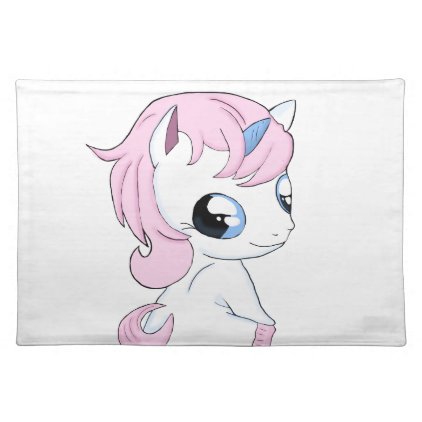Baby unicorn cloth placemat