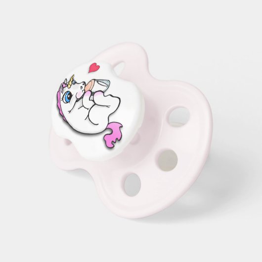 Baby unicorn feeding time - Pink Girl - Pacifier (Front Right)