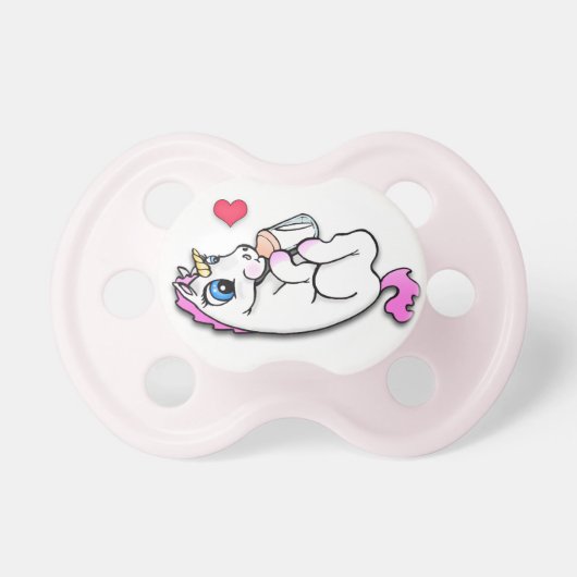Baby unicorn feeding time - Pink Girl - Pacifier (Front)
