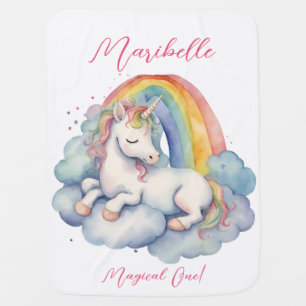 Baby Unicorn Girl Baby Bib Blanket