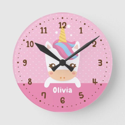 Baby Unicorn Girls Room Decor Personalized Clock