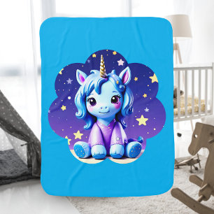 Baby Unicorn In PJ's Baby Blanket