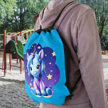 Baby Unicorn In Pj&#39;s Drawstring Backpack at Zazzle
