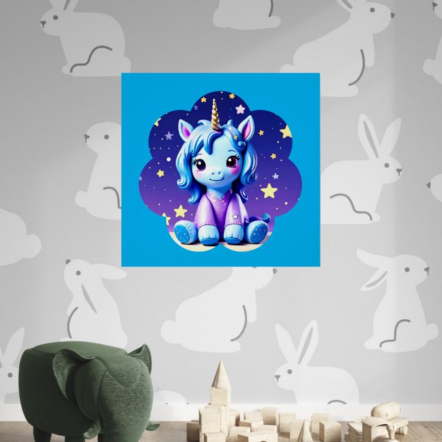 Baby Unicorn In PJ's  Metal Print (Creator Uploaded)