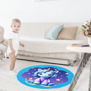 Baby Unicorn In PJ's Rug