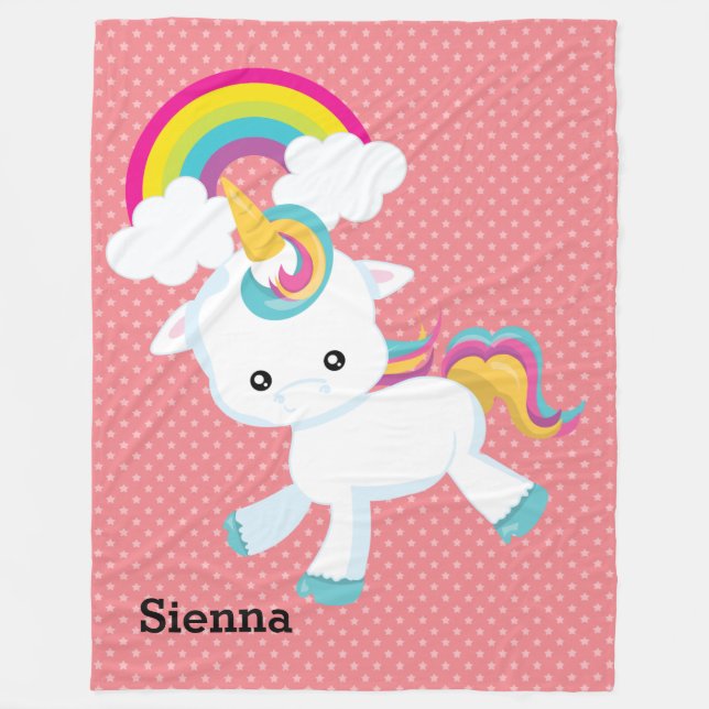 Baby Unicorn (Large) Fleece Blanket (Front)