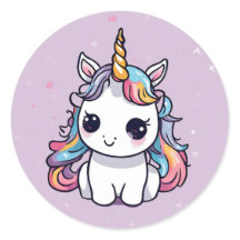 Baby Unicorn Party Favor Stickers