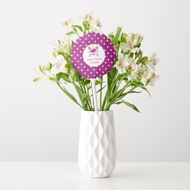 Baby Unicorn - Polka Dot Balloon (Vase)