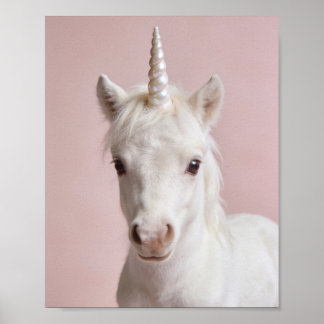 Baby Unicorn Portrait – Magical Nursery Wall Art