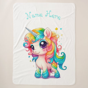 "Baby Unicorn" Sherpa Blanket