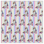 Baby Unicorn with Rainbow Background Fabric