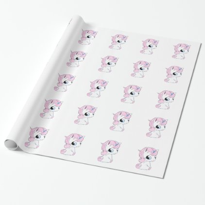 Baby unicorn wrapping paper