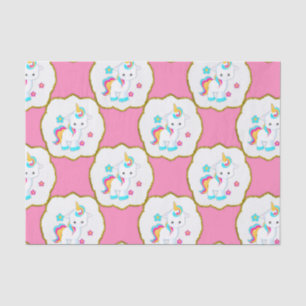 Baby Unicorns on Pink Tissue Paper