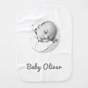 baby unisex photo name custom pink baby burp cloth