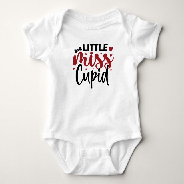 Baby Valentine's Day Little Miss Cupid Baby Bodysu Baby Bodysuit (Front)