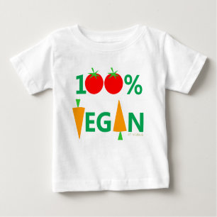 Baby Vegan Cute Cartoon Vegetables Humorous Baby T-Shirt