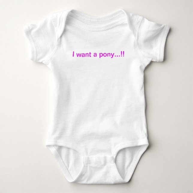 Baby vest "i want a pony" baby bodysuit (Front)
