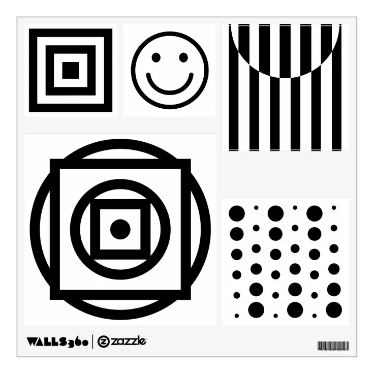 Baby visual stimulation pictures, black and white wall sticker Zazzle
