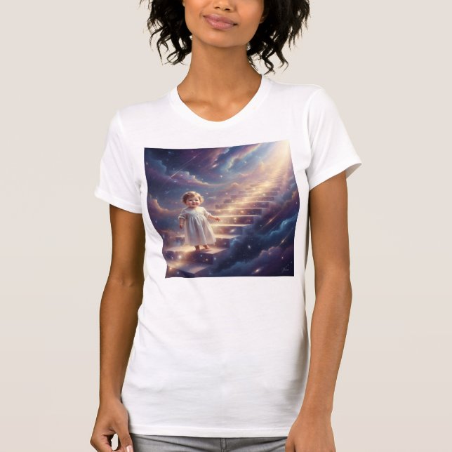 Baby Walking Up Stairs Into the Universe Love T-Shirt (Front)