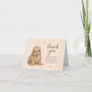 Baby Walrus Baby Shower Thank You Card