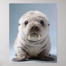 Baby Walrus Portrait Arctic Nursery Art