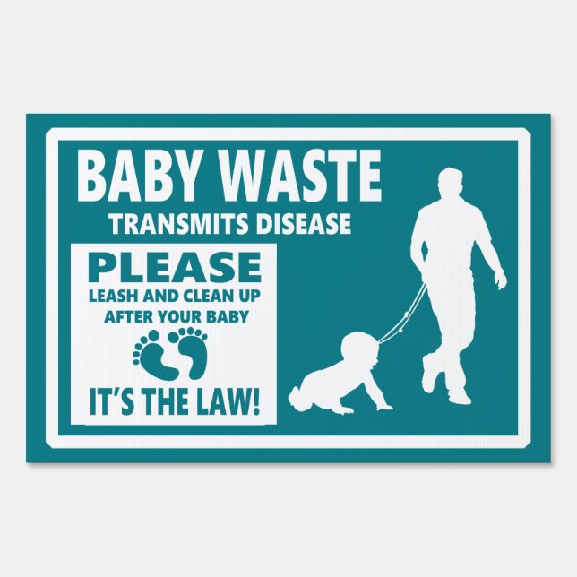 BABY WASTE - Courtesy Notice Yard Sign (Front)