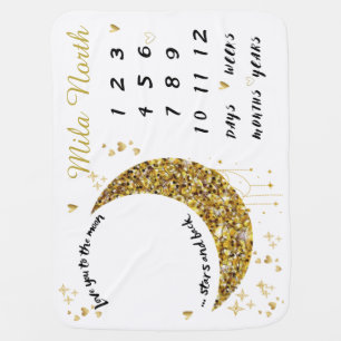 Baby Weeks, Month Milestone Blanket Moon and Stars