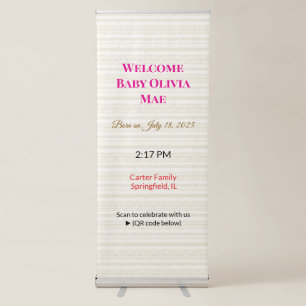 Baby Welcome Banner Girl Pink Birth Banner