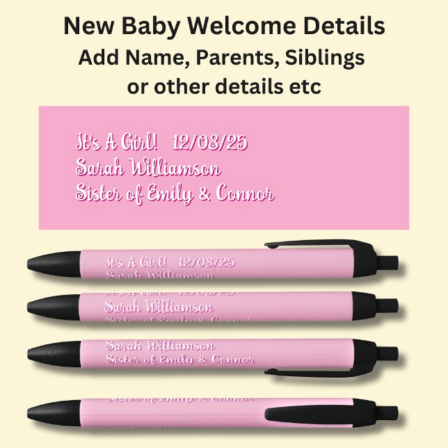 Baby Welcome Pen, Add Names & Details Pen (Creator Uploaded)