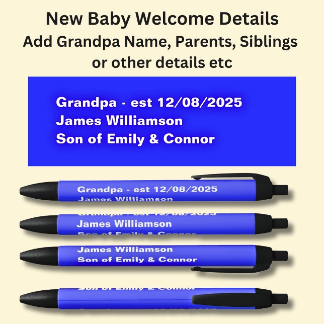 Baby Welcome Pen, Add Names & Details Pen (Creator Uploaded)