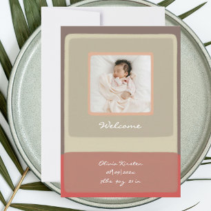Baby welcome thank you newborn Card
