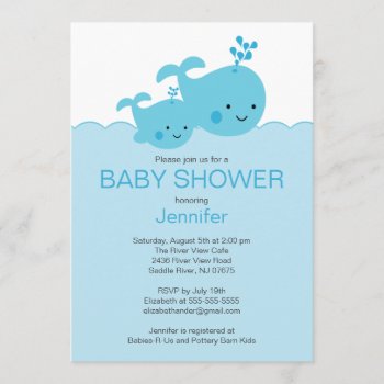 Baby Whale Baby Shower Invitations by celebrateitinvites at Zazzle