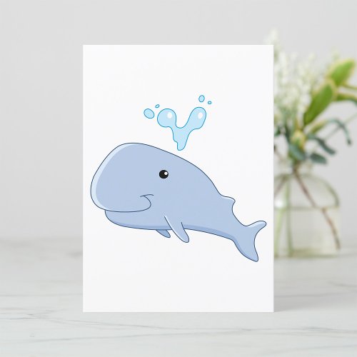 Baby Whale Blue Animal Invitation