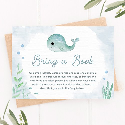 Baby Whale _ Bring a Book Card for Baby Shower