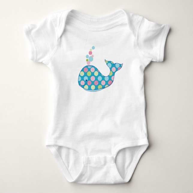 Baby Whale BUBBLES  Baby Bodysuit (Front)