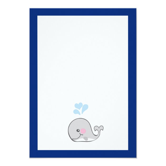 Baby Whale Little Squirt Boy Shower Invitation