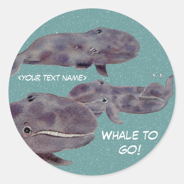 Baby "Whale To Go" Personalized Stickers (Front)