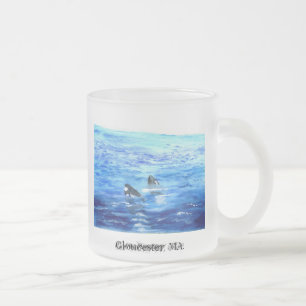 Baby whales, Gloucester, MA. Frosted Glass Coffee Mug