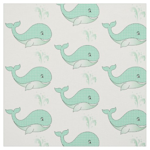 Baby Whales in Green Polka Dots | DIY Background Fabric