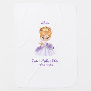 Baby white and purple little princess  baby blanke blanket