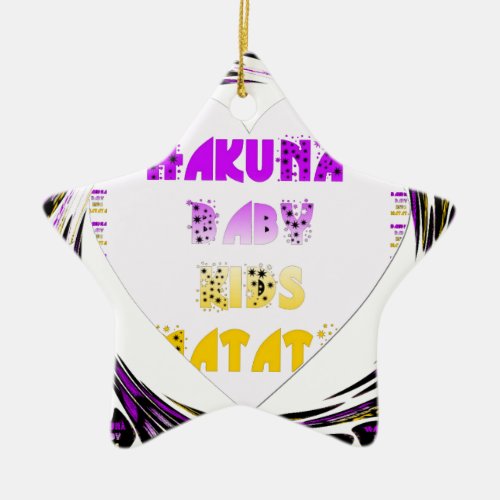 Baby White Hearts Hakuna Matata Baby Kids Designp Ceramic Ornament