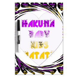 Baby White Hearts Hakuna Matata Baby Kids Design.p Dry-Erase Board