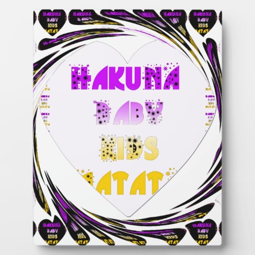 Baby White Hearts Hakuna Matata Baby Kids Designp Plaque