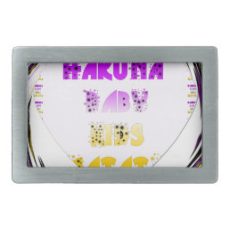 Baby White Hearts Hakuna Matata Baby Kids Design.p Rectangular Belt Buckle