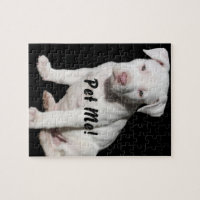 Baby White Pitbull Puppy Jigsaw Puzzle