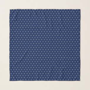 Baby White Star of David Navy Blue Square Head Scarf