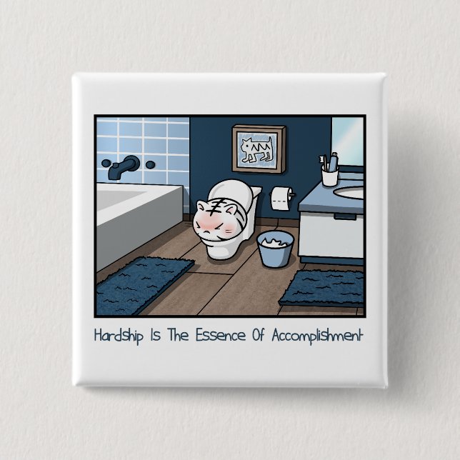 Baby White Tiger Hardship Badge Funny Cartoon Cat Button (Front)