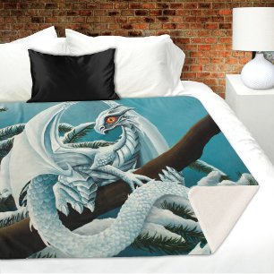 Baby White Winter Dragon Sherpa Blanket