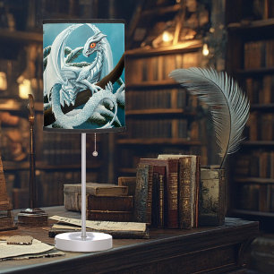 Baby White Winter Dragon Table Lamp