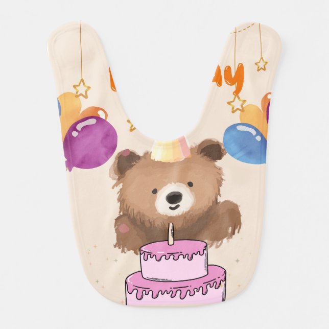 Baby wib- HAPPY BIRTHDAY Bib (Front)